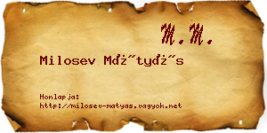 Milosev Mátyás névjegykártya